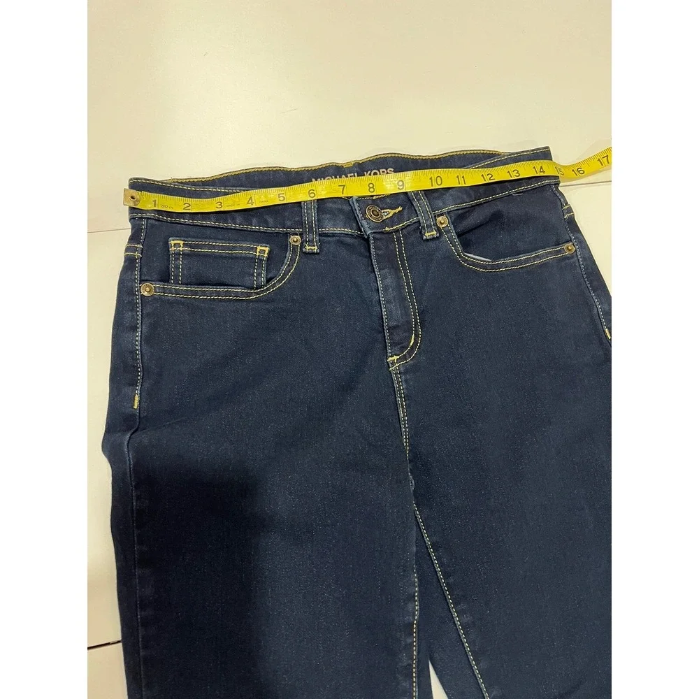 Michael Kors Womens Izzy Cropped Skinny Jeans Size 6 x 25  Dark Denim $99.00